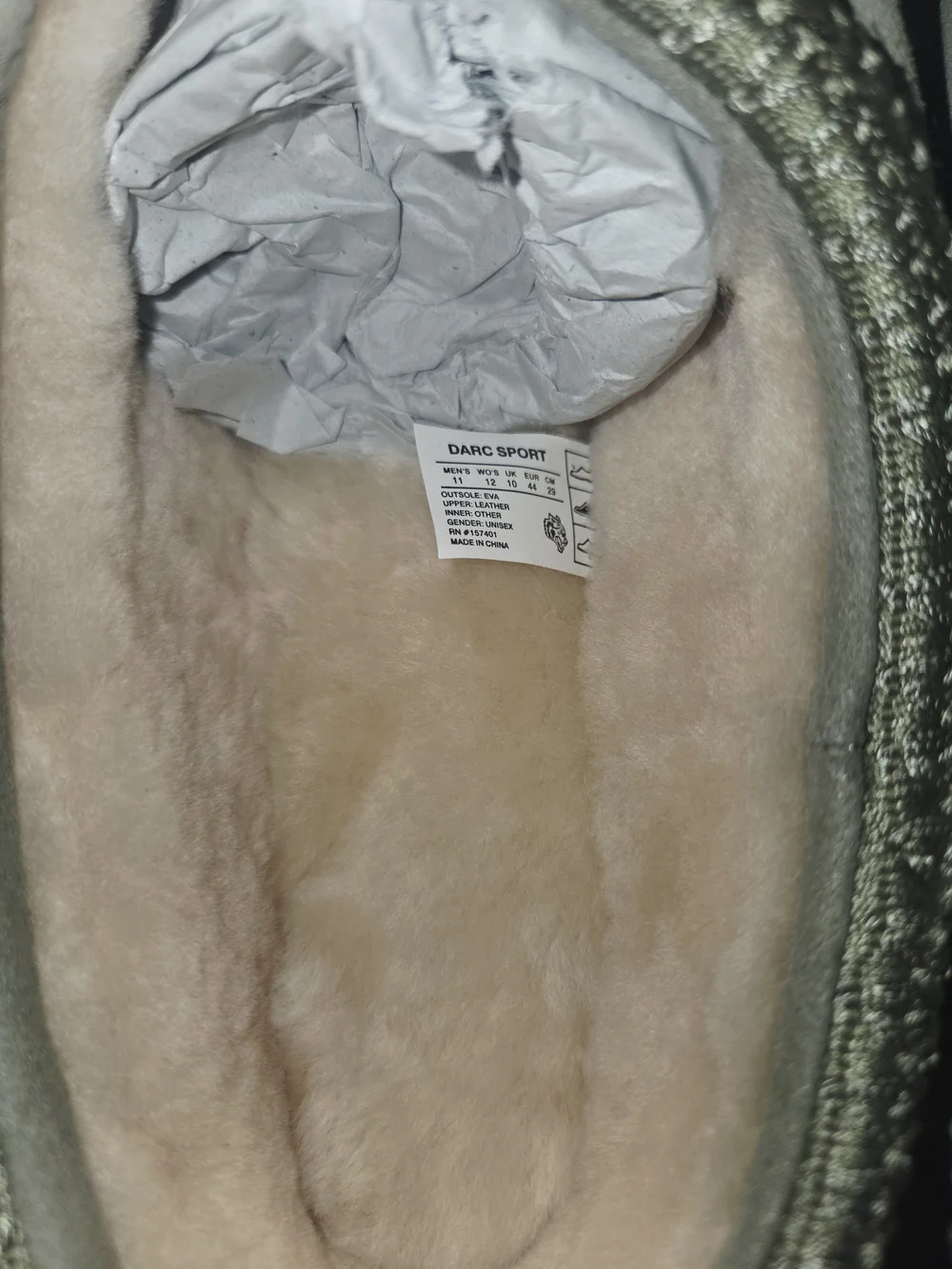 Darc Sport Wolf Head Mammoth Mule Slip-ons In Sage Green. Size 11M/12W